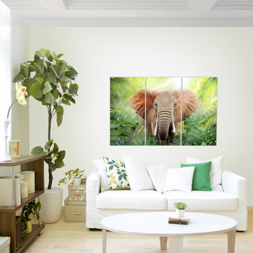 Runa Art Wandbilder Giraffe Abstrakt Bild XXL Wohnzimmer Schlafzimmer Grün Tiere 120 x 80 cm 3 Teilig 037531c