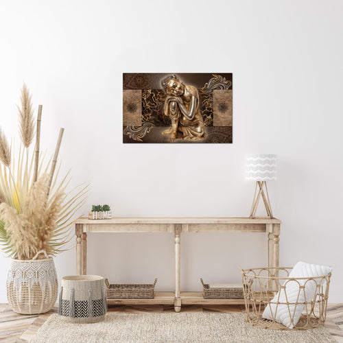 Runa Art Bild Buddha Zen Modern Wandbilder Wohnzimmer Schlafzimmer 1 Teilig - Made In Germany - Feng Shui Beige Flur 041315c