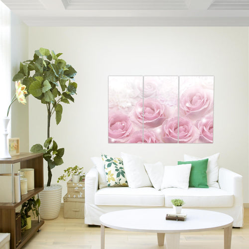 Runa Art Bild Blumen Rosen Modern Wandbilder Wohnzimmer 1 Teilig - Made In Germany - Vintage Beige Flur 017215b
