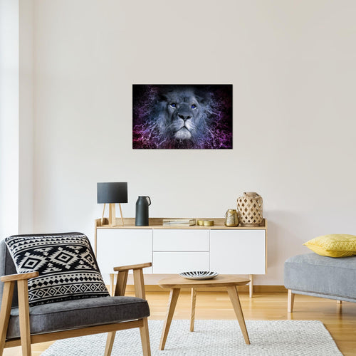 Runa Art Bild Afrika Löwe Modern Wandbilder Wohnzimmer Schlafzimmer 1 Teilig - Made In Germany - Abstrakt Tiere Schwarz Gold Flur 040715a
