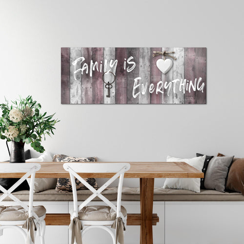 Runa Art Wandbild Home Abstrakt 1 Teilig 100 x 40 cm Modern Bild auf Vlies Leinwand Holz Schlafzimmer Wohnzimmer Grau Rosa 040212c