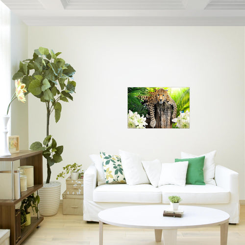 Runa Art Bild Afrika Leopard Modern Wandbilder Wohnzimmer Schlafzimmer 1 Teilig - Made In Germany - Tiere Schwarz Weiss Flur 006715c