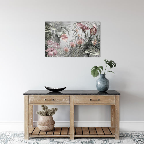 Runa Art Bild Blumen Modern Wandbilder Wohnzimmer 1 Teilig - Made In Germany - Vintage Natur Grau Flur 043315c