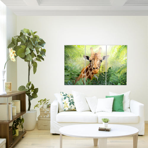 Runa Art Wandbilder Tieger Abstrakt Bild XXL Wohnzimmer Schlafzimmer Grün Orange Tiere 120 x 80 cm 3 Teilig 037531a