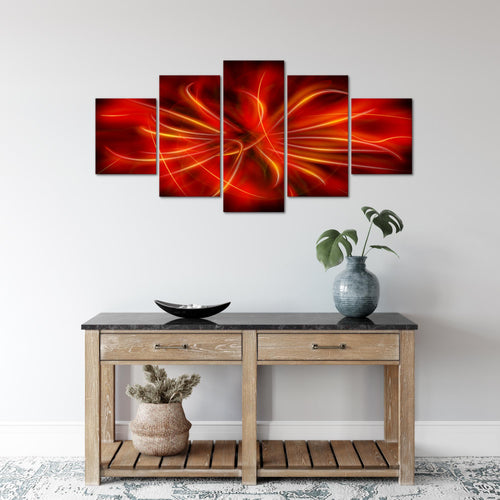 Runa Art - Bilder Abstrakt 200 x 100 cm 5 Teilig XXL Wanddekoration Design Bewegung Blau 100051b