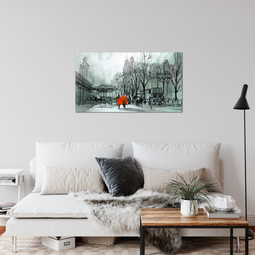 Runa Art Bild London Modern Wandbilder Wohnzimmer Schlafzimmer 1 Teilig - Made In Germany - Stadt Abstrakt Braun Flur 009715a