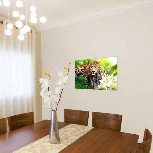 Runa Art Bild Afrika Leopard Modern Wandbilder Wohnzimmer Schlafzimmer 1 Teilig - Made In Germany - Tiere Schwarz Weiss Flur 006715c