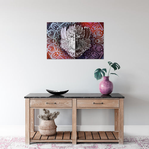 Runa Art Bild Mandala Abstrakt Modern Wandbilder Wohnzimmer Schlafzimmer 1 Teilig - Made In Germany - Orientalisch Lila Violett Flur 040115b