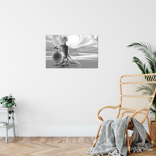 Runa Art Bild Afrika Modern Wandbilder Wohnzimmer Schlafzimmer Büro 1 Teilig - Made In Germany - Grau Frau Flur 000915c