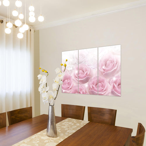 Runa Art Bild Blumen Rosen Modern Wandbilder Wohnzimmer 1 Teilig - Made In Germany - Vintage Beige Flur 017215b