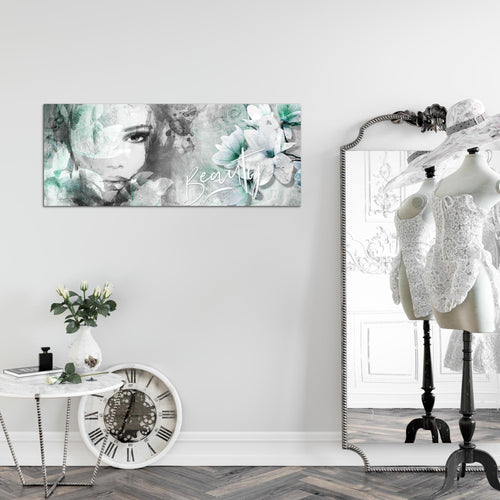 Runa Art Wandbild Blumen Vintage 1 Teilig 100 x 40 cm Modern Bild auf Vlies Leinwand Frau Wohnzimmer Bunt 039312b