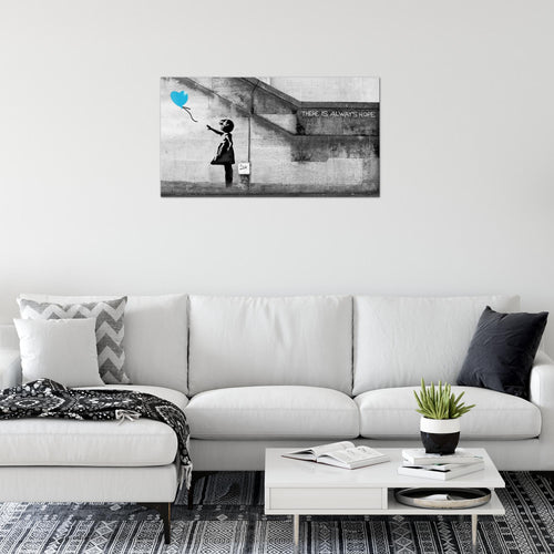 Runa Art Bild Banksy Ballon Girl Modern Wandbilder Loft Wohnzimmer 1 Teilig - Made In Germany - Street Art Red Flur 301615a