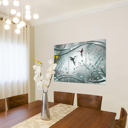 Runa Art Wandbilder Vintage Vogel Bild XXL Wohnzimmer Schlafzimmer Schwarz Weiss Abstrakt 120 x 80 cm 3 Teilig 038331c
