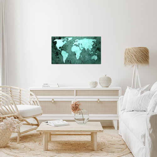 Runa Art Bild Weltkarte Modern Wandbilder Wohnzimmer Büro 1 Teilig - Made In Germany - Vintage Antik Braun Flur 101715c