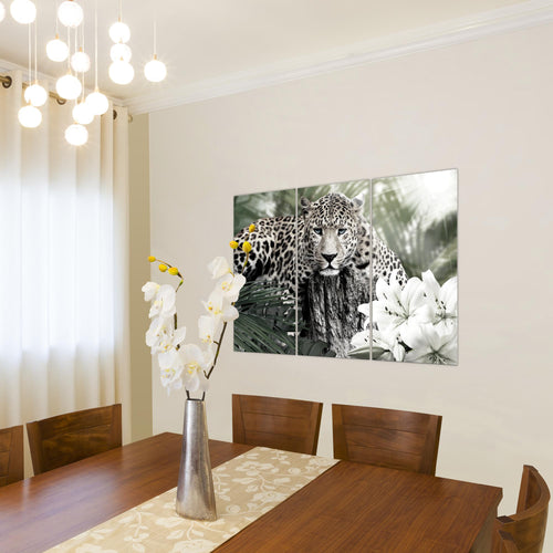 Runa Art Wandbilder Afrika Leopard Bild XXL Wohnzimmer Schlafzimmer Grün Natur Savanne 120 x 80 cm 3 Teilig 006731a