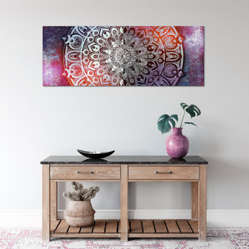 Runa Art Wandbild Mandala Abstrakt 1 Teilig 100 x 40 cm Modern Bild auf Vlies Leinwand Kupfer Wohnzimmer Schlafzimmer Beige Braun 040112c