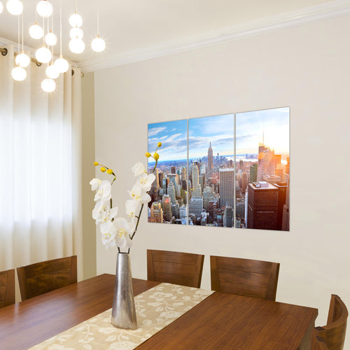 Runa Art Bild New York Skyline Modern Wandbilder Wohnzimmer Büro 1 Teilig - Made In Germany - Städte Schwarz Weiss Flur 010215c