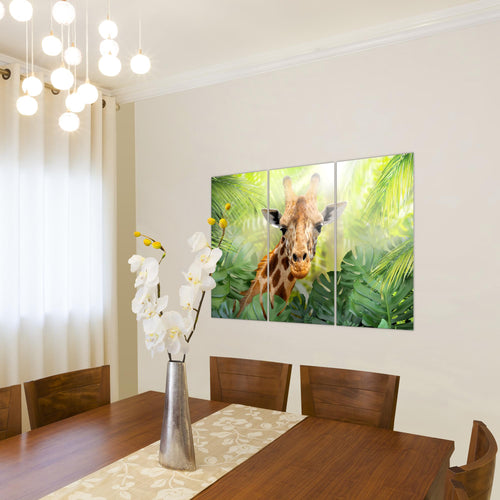 Runa Art Wandbilder Tieger Abstrakt Bild XXL Wohnzimmer Schlafzimmer Grün Orange Tiere 120 x 80 cm 3 Teilig 037531a