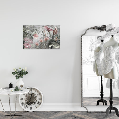 Runa Art Bild Blumen Modern Wandbilder Wohnzimmer 1 Teilig - Made In Germany - Vintage Natur Grün Flur 043315b