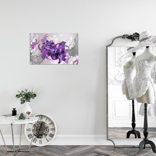 Runa Art Bild Blumen Lilien Modern Wandbilder Wohnzimmer 1 Teilig - Made In Germany - Abstrakt Rot Weiß Flur 016515b