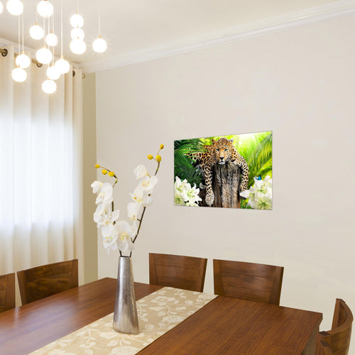 Runa Art Bild Afrika Leopard Modern Wandbilder Wohnzimmer Schlafzimmer 1 Teilig - Made In Germany - Tiere Schwarz Weiss Flur 006715c
