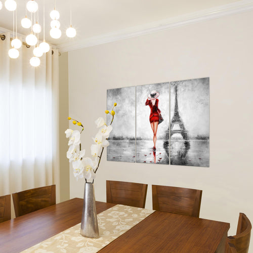 Runa Art Bild Paris Eifelturm Modern Wandbilder Wohnzimmer Schlafzimmer 1 Teilig - Made In Germany - Abstrakt Türkis Grau Flur 035615b
