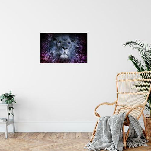 Runa Art Bild Afrika Löwe Modern Wandbilder Wohnzimmer Schlafzimmer 1 Teilig - Made In Germany - Abstrakt Tiere Schwarz Gold Flur 040715a