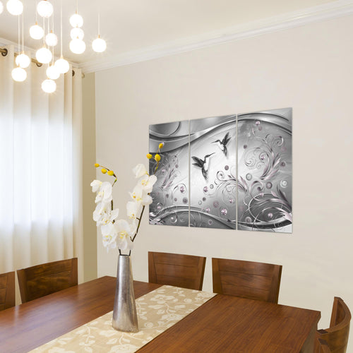 Runa Art Bild Vintage Vogel Modern Wandbilder Wohnzimmer Schlafzimmer 1 Teilig - Made In Germany - Abstrakt Türkis Grau Flur 038315b