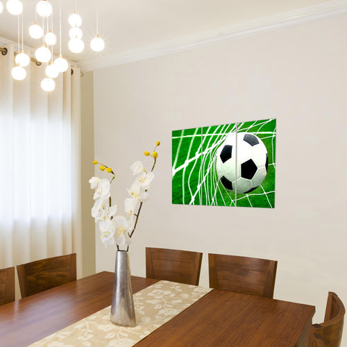Runa Art Wandbilder Fussball Bild XXL Wohnzimmer Schlafzimmer Grün Sport 120 x 80 cm 3 Teilig 611431a
