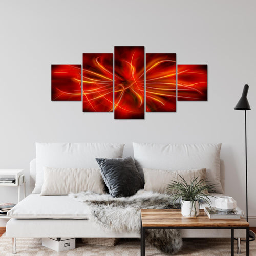 Runa Art - Bilder Abstrakt 200 x 100 cm 5 Teilig XXL Wanddekoration Design Bewegung Blau 100051b