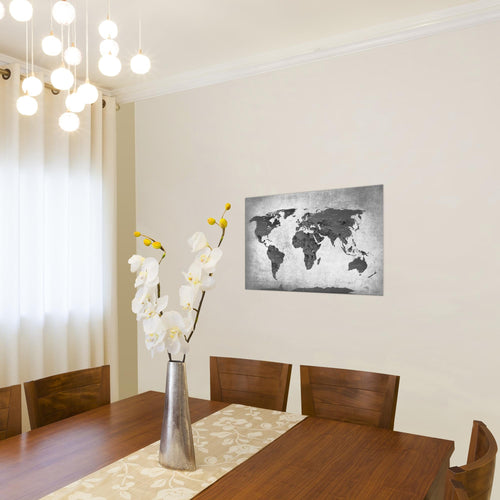 Runa Art Bild Weltkarte Modern Wandbilder Wohnzimmer Büro 1 Teilig - Made In Germany - Vintage Antik Gold Flur 104015a