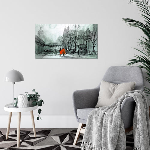 Runa Art Bild London Modern Wandbilder Wohnzimmer Schlafzimmer 1 Teilig - Made In Germany - Stadt Abstrakt Grau Flur 009715c