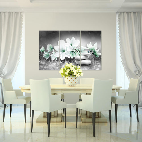 Runa Art Bild Blumen Magnolien Modern Wandbilder Wohnzimmer 1 Teilig - Made In Germany - Abstrakt Schwarz Weiss Flur 035415c