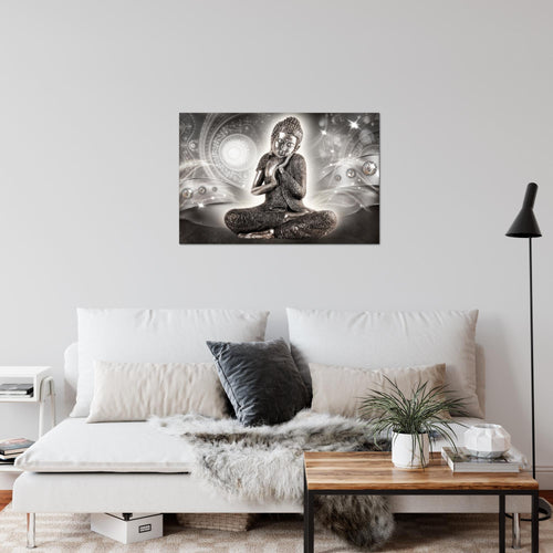 Runa Art Bild Buddha Zen Modern Wandbilder Wohnzimmer Schlafzimmer 1 Teilig - Made In Germany - Feng Shui Braun Flur 041615a