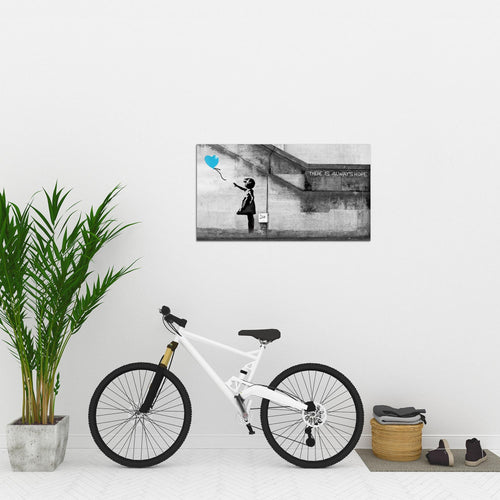 Runa Art Bild Banksy Ballon Girl Modern Wandbilder Loft Wohnzimmer 1 Teilig - Made In Germany - Street Art Red Flur 301615a