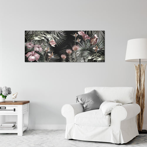 Runa Art Wandbild Blumen 100 x 40 cm Modern Bild auf Vlies Leinwand Vintage Natur Wohnzimmer Grün Bunt 043312a