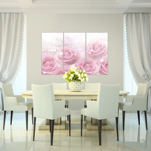 Runa Art Bild Blumen Rosen Modern Wandbilder Wohnzimmer 1 Teilig - Made In Germany - Vintage Beige Flur 017215c
