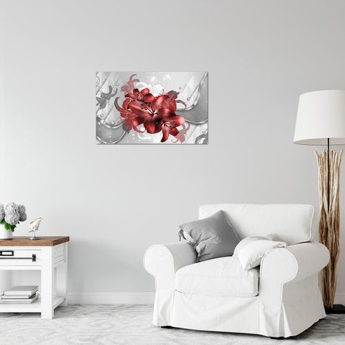 Runa Art Bild Blumen Lilien Modern Wandbilder Wohnzimmer 1 Teilig - Made In Germany - Abstrakt Violett Lila Flur 016515c
