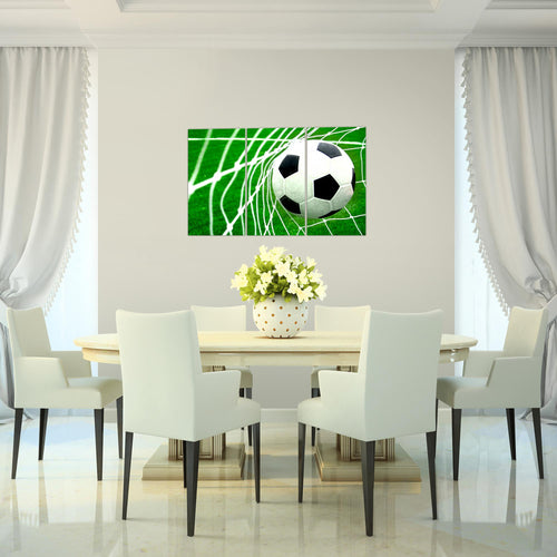 Runa Art Wandbilder Fussball Bild XXL Wohnzimmer Schlafzimmer Grün Sport 120 x 80 cm 3 Teilig 611431a