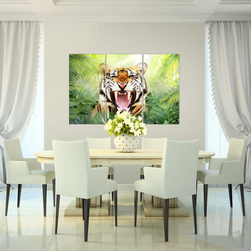Runa Art Wandbilder Giraffe Abstrakt Bild XXL Wohnzimmer Schlafzimmer Grün Tiere 120 x 80 cm 3 Teilig 037531c