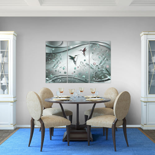 Runa Art Wandbilder Vintage Vogel Bild XXL Wohnzimmer Schlafzimmer Schwarz Weiss Abstrakt 120 x 80 cm 3 Teilig 038331c