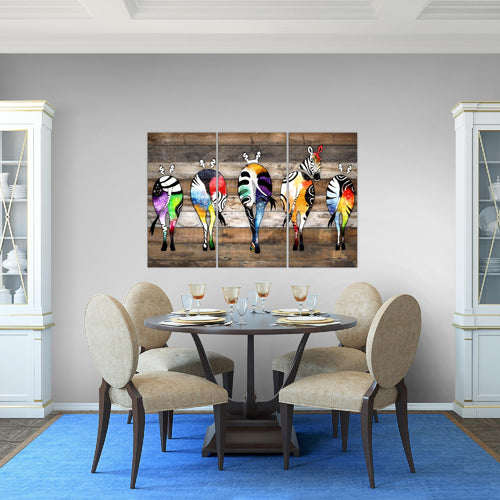 Runa Art Bild Zebra Modern Wandbilder Wohnzimmer Schlafzimmer 1 Teilig - Made In Germany - Abstrakt Grau Bunt Flur 034015c