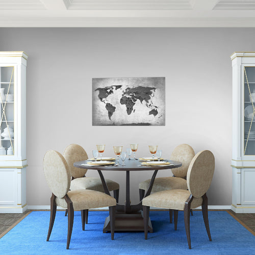 Runa Art Bild Weltkarte Modern Wandbilder Wohnzimmer Büro 1 Teilig - Made In Germany - Vintage Antik Braun Flur 104015b