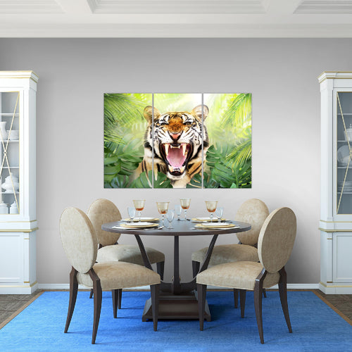Runa Art Wandbilder Giraffe Abstrakt Bild XXL Wohnzimmer Schlafzimmer Grün Tiere 120 x 80 cm 3 Teilig 037531c