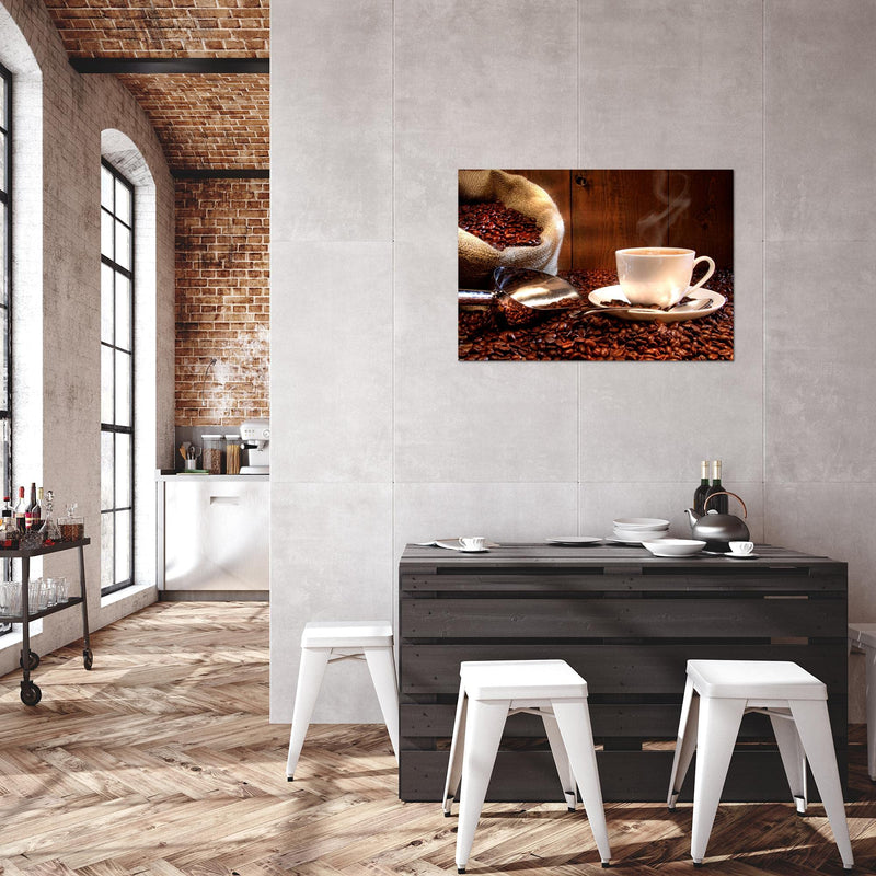 Runa Art Bild Küche Kaffee Modern Wandbilder Esszimmer Küchenbilder 1 Teilig - Made In Germany - Coffee Braun Flur 501815b