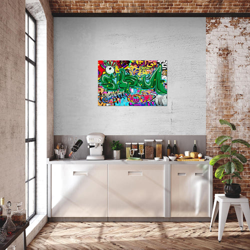 Runa Art Bild Graffiti Modern Wandbilder Loft Wohnzimmer 1 Teilig - Made In Germany - Street Art Bunt Flur 402015a