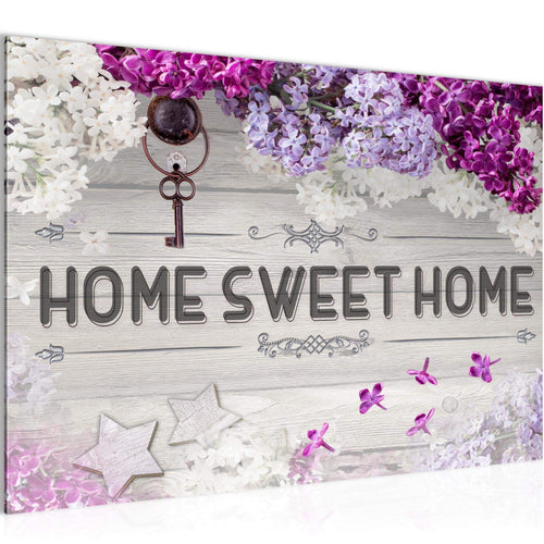 Runa Art Bild Home Sweet Home Modern Wandbilder Schlafzimmer Wohnzimmer 1 Teilig - Made In Germany - Flieder Violett Lila Flur 503715a