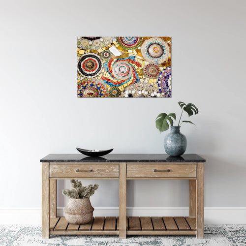 Runa Art Bild Abstrakt Mosaik Modern Wandbilder Wohnzimmer Schlafzimmer 1 Teilig - Made In Germany - Orientalisch Bunt Flur 501315a