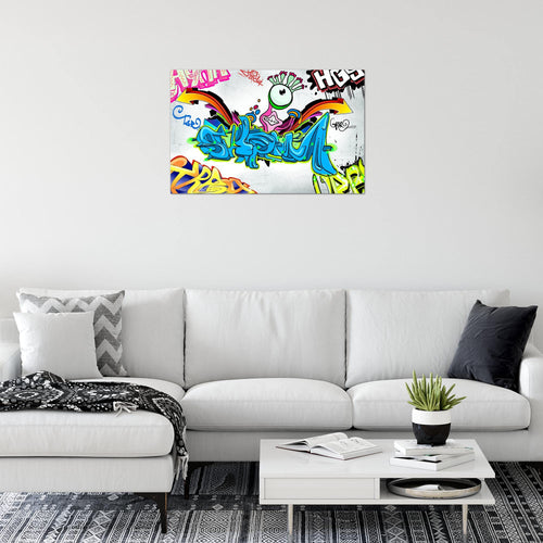 Runa Art Bild Graffiti Modern Wandbilder Loft Wohnzimmer 1 Teilig - Made In Germany - Street Art Bunt Flur 401615a