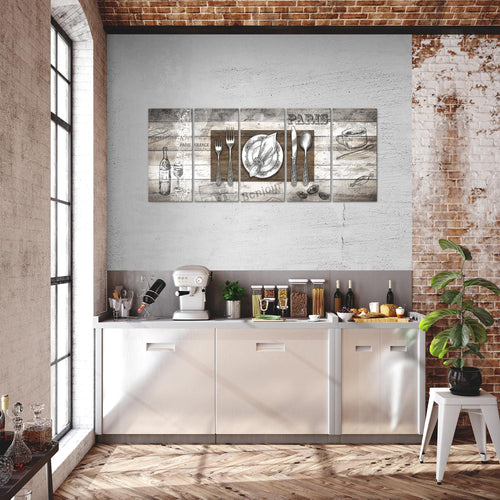 Runa Art Bild Küche Abstrakt Wandbilder auf Vlies Leinwand 5 Teilig Wanddekoration Esszimmer Küchenbilder 038156c
